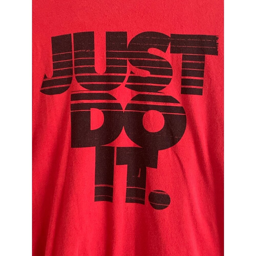 VTG Nike Just Do It Red Tee Tshirt SS Dri Fit Men Large Athletic Crewneck Top